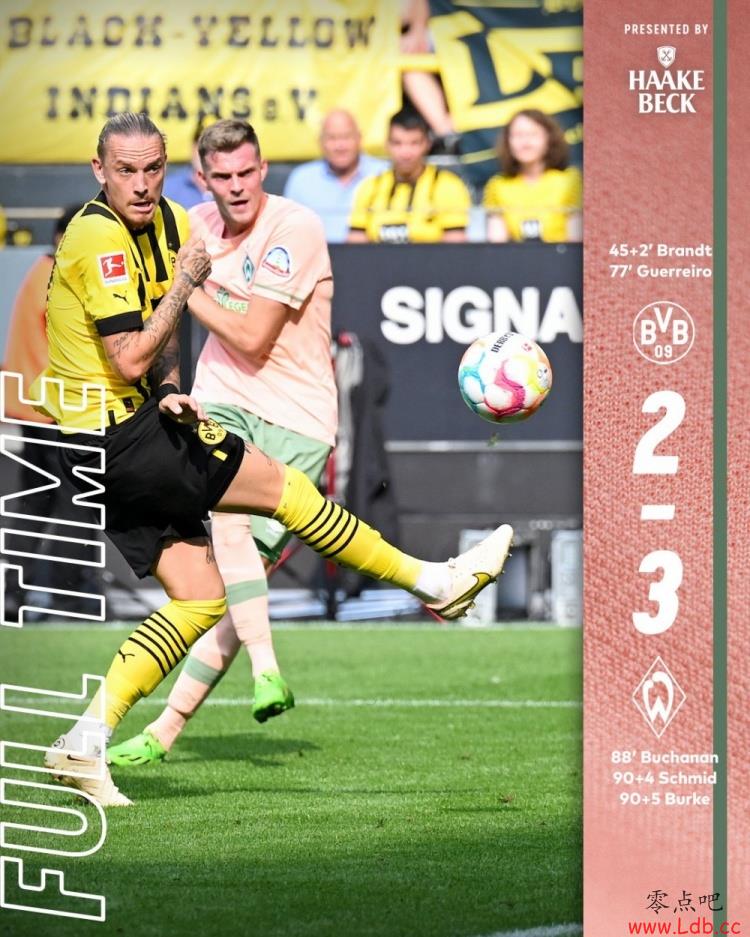 3-2逆转多特！不莱梅上一次在德甲获胜是2021年3月10日
