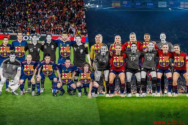 西班牙女足决赛首发有7名巴萨球员,与2010年男足决赛人数相同